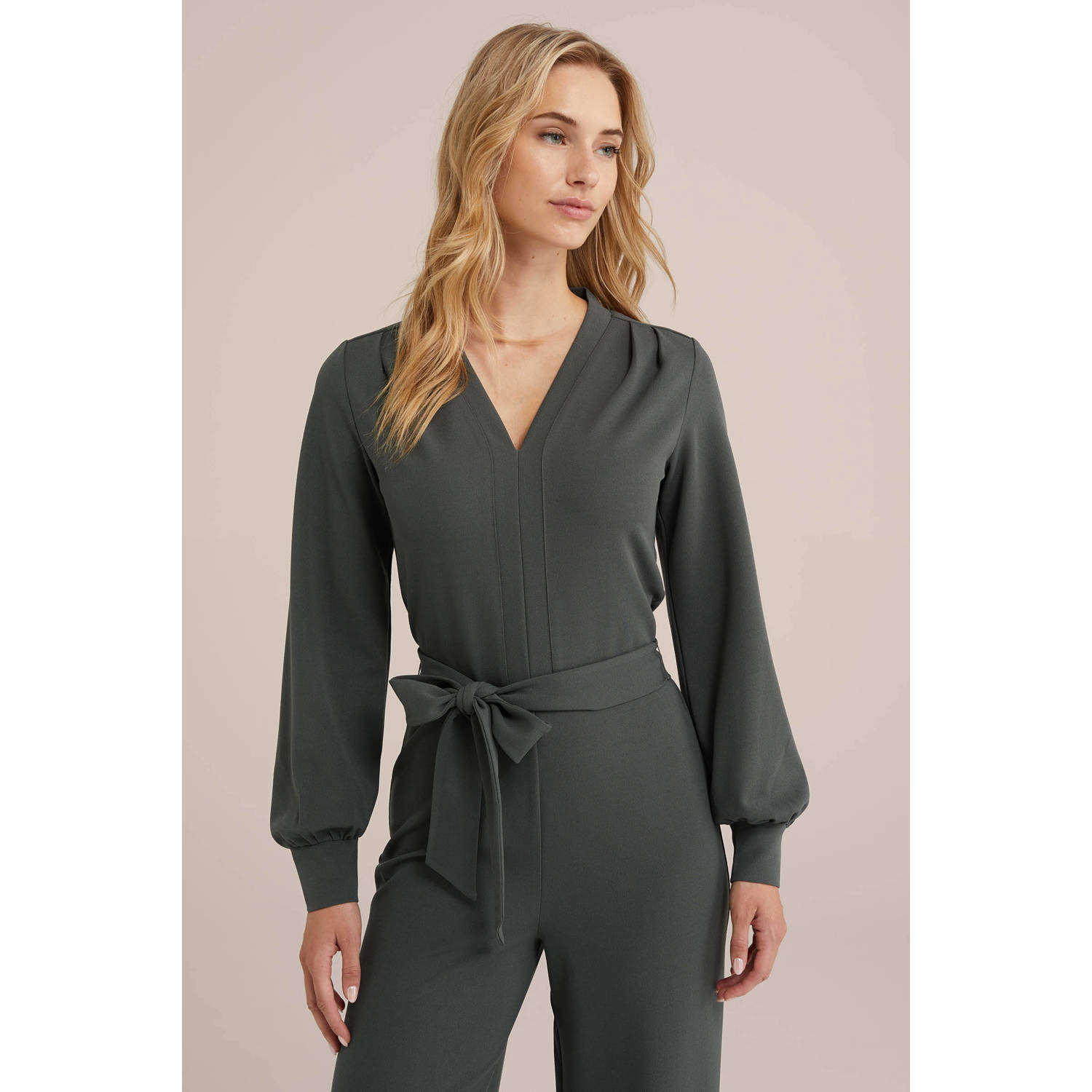 WE Fashion jumpsuit grijsgroen