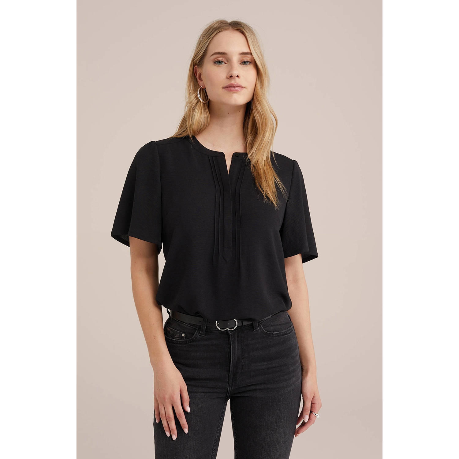 WE Fashion blousetop zwart