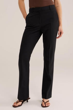 flared regular waist pantalon zwart