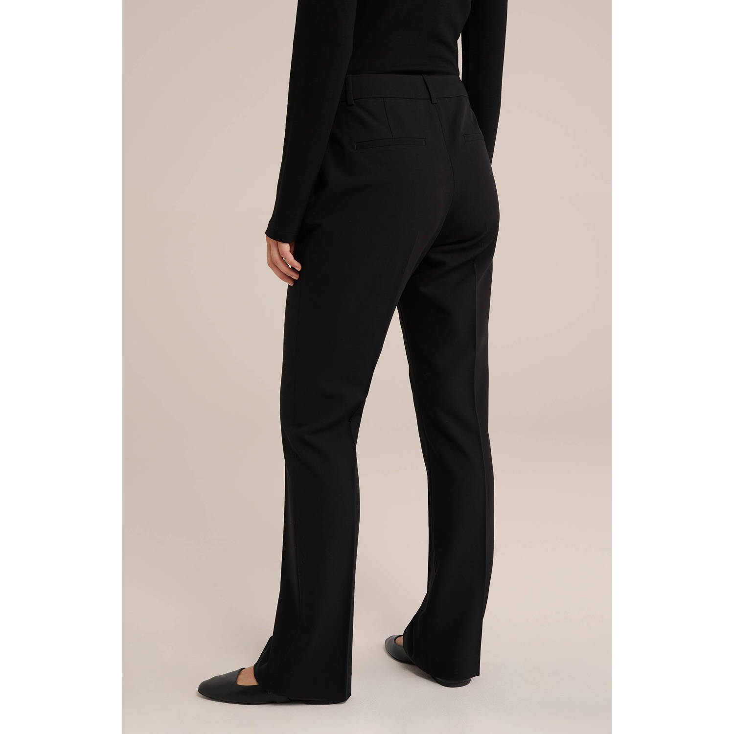 WE Fashion flared regular waist pantalon zwart