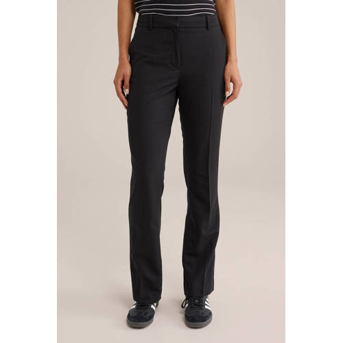 WE Fashion flared regular waist pantalon zwart afbeelding