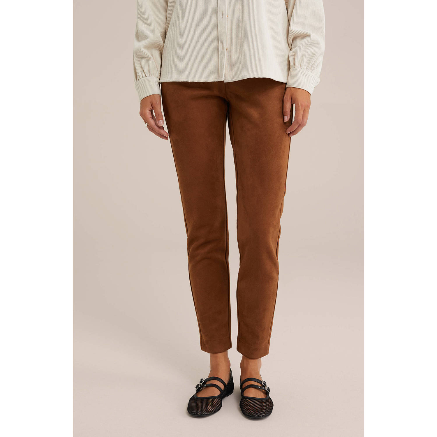 WE Fashion slim fit legging bruin