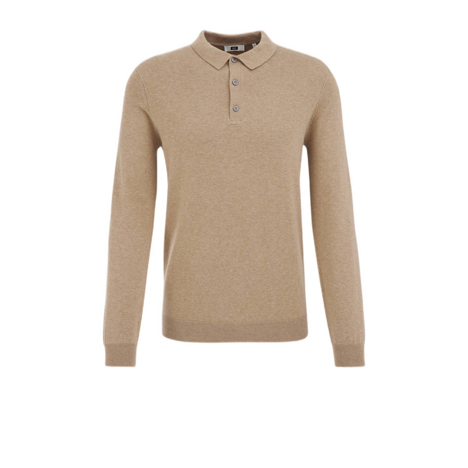 WE Fashion gebreide polo beige