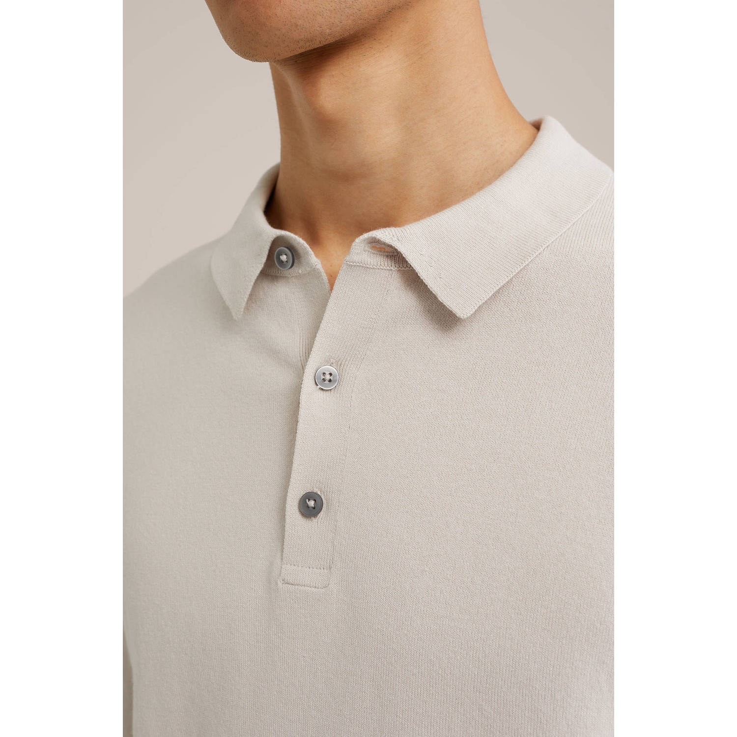 WE Fashion WE Fundamentals regular polo gebreid ecru