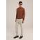 WE Fashion regular polo gebreid donkerbruin
