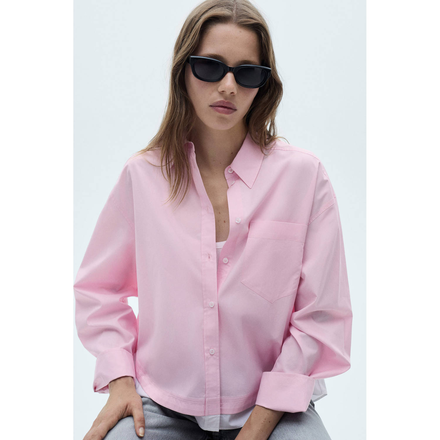 Mango blouse roze