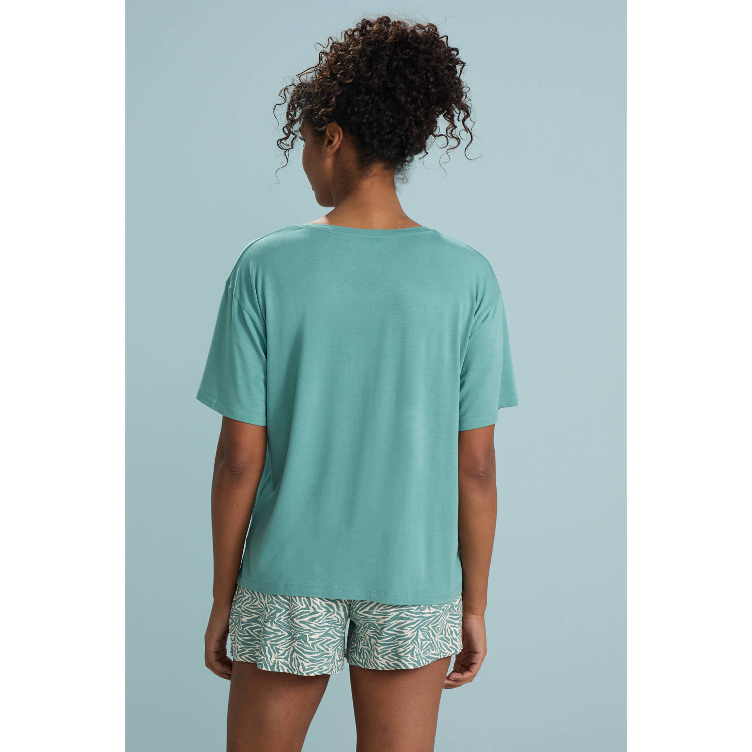 Dreamcovers shortama groen ecru