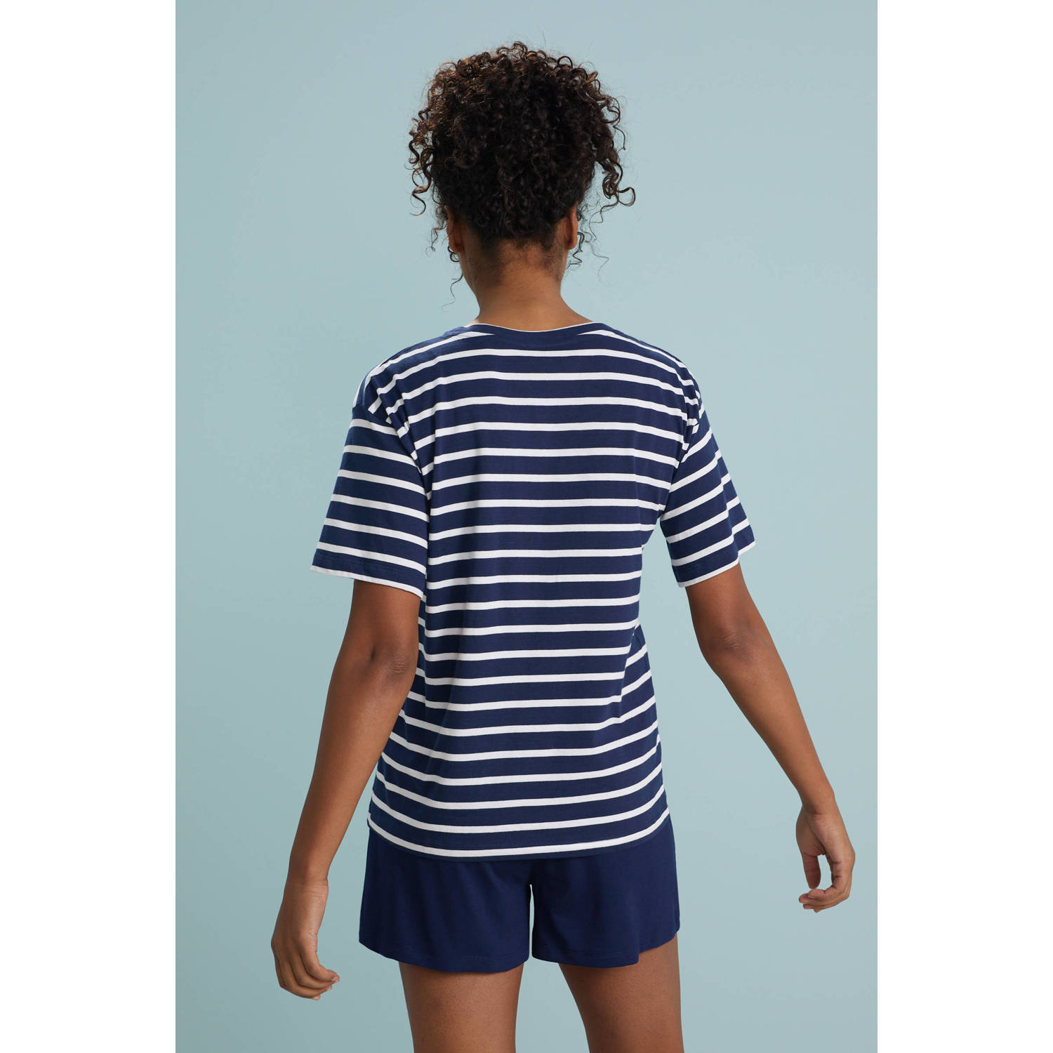 Dreamcovers shortama donkerblauw wit