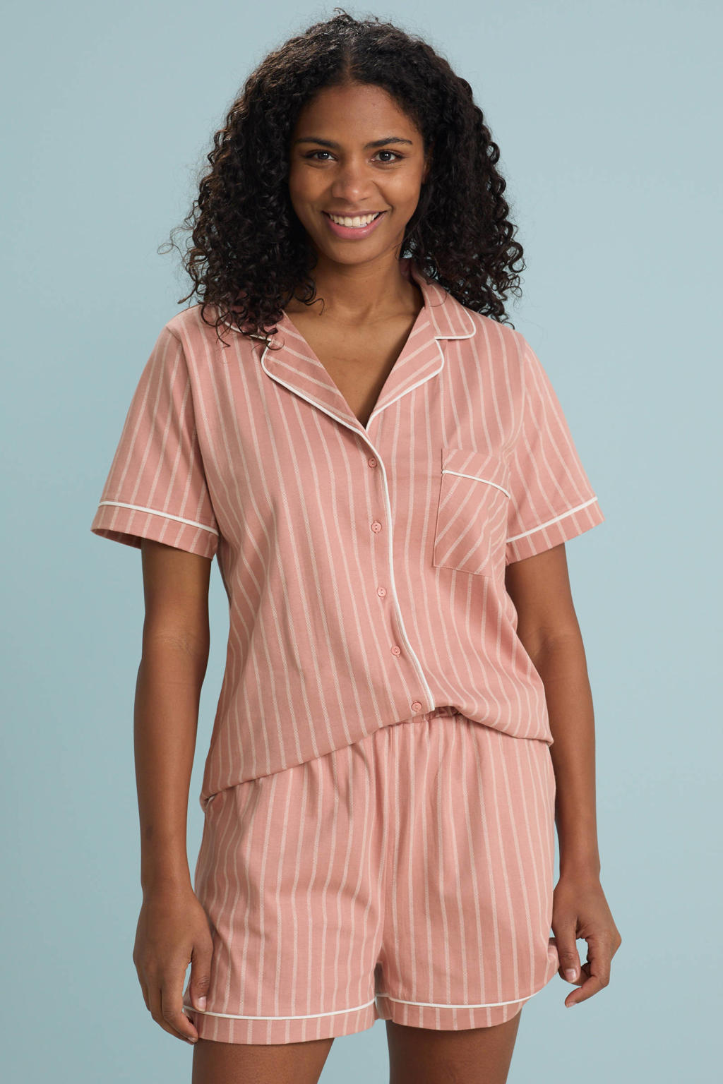 Dreamcovers shortama roze/ecru