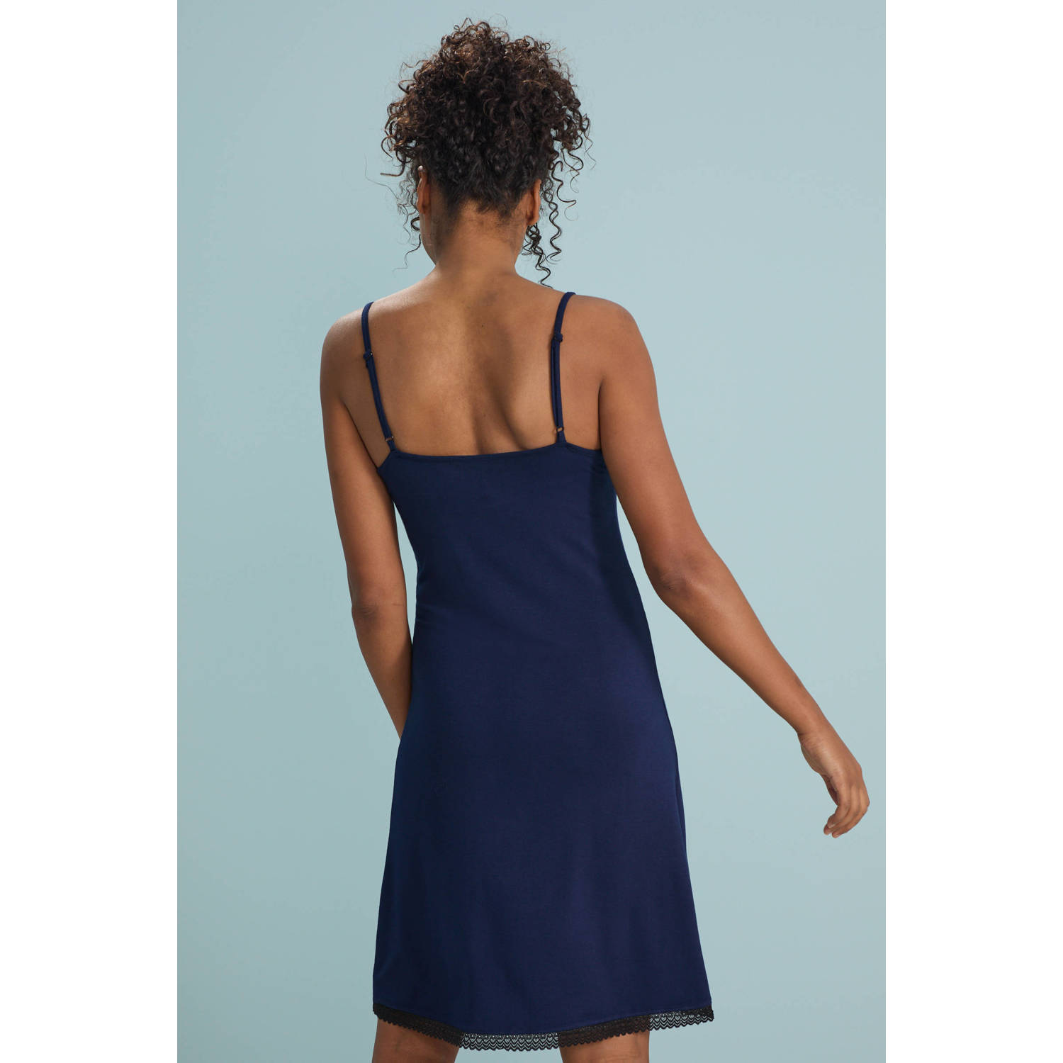 Dreamcovers slipdress donkerblauw zwart