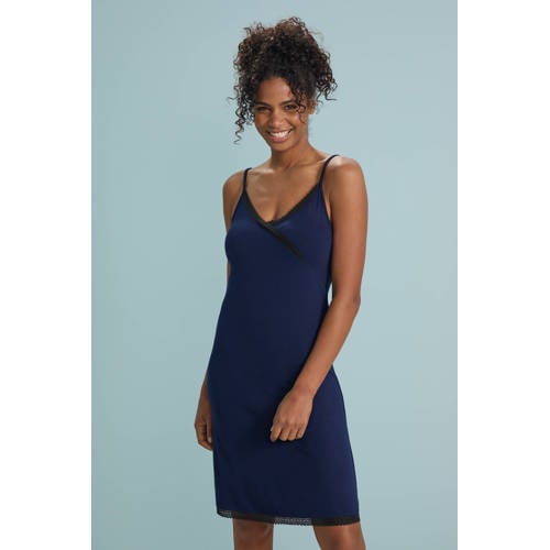 Dreamcovers slipdress donkerblauw/zwart afbeelding