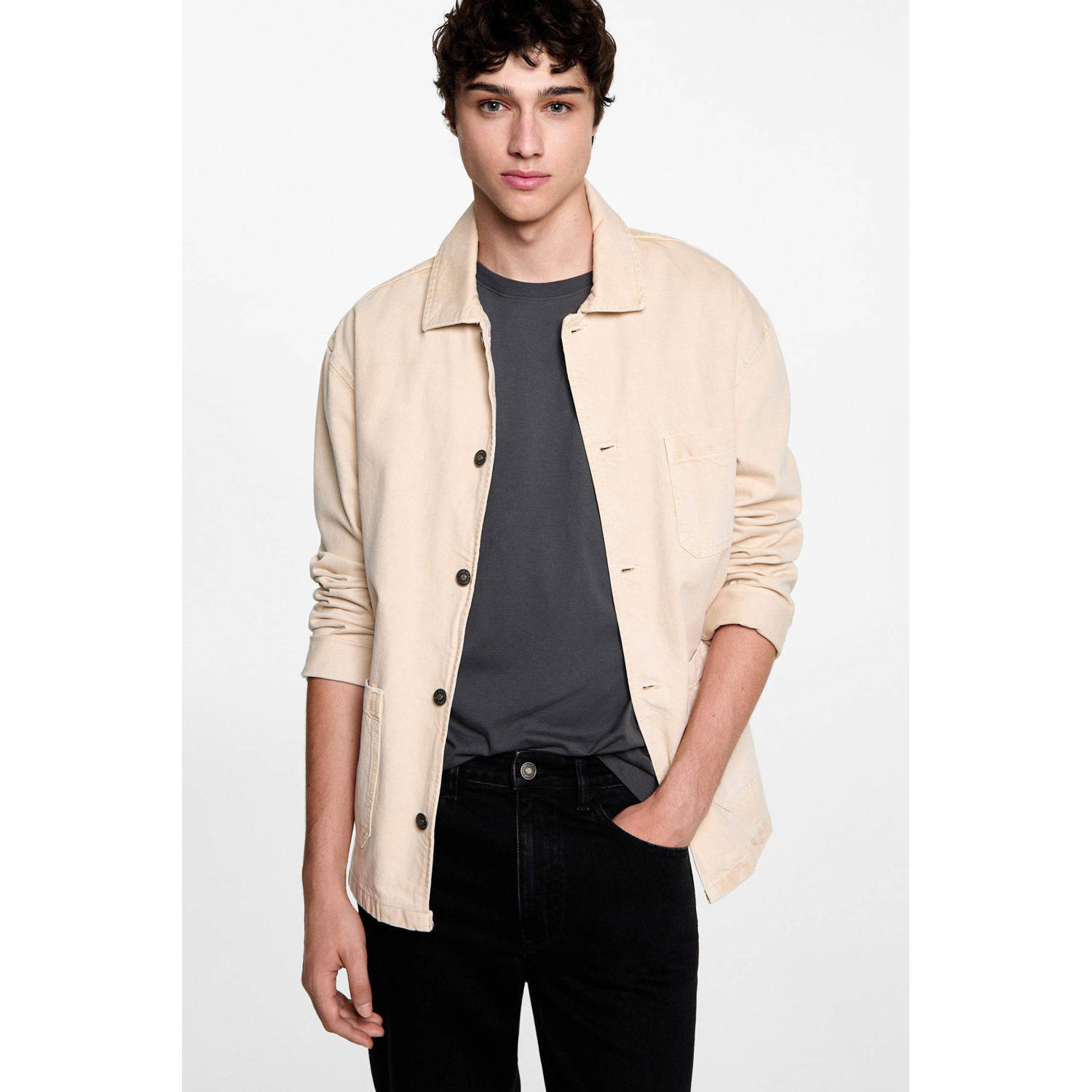 MANGO TEEN tapered fit jeans zwart