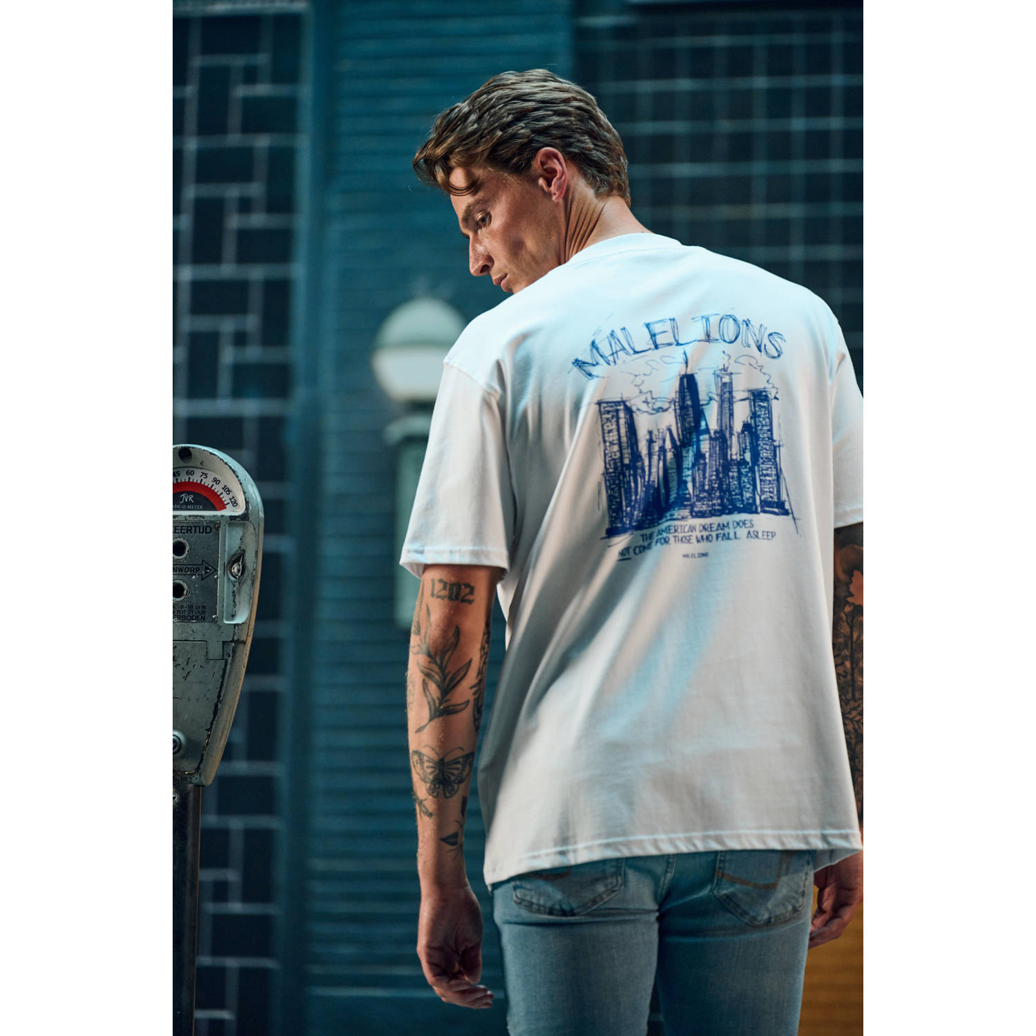 Malelions T-shirt met backprint wit