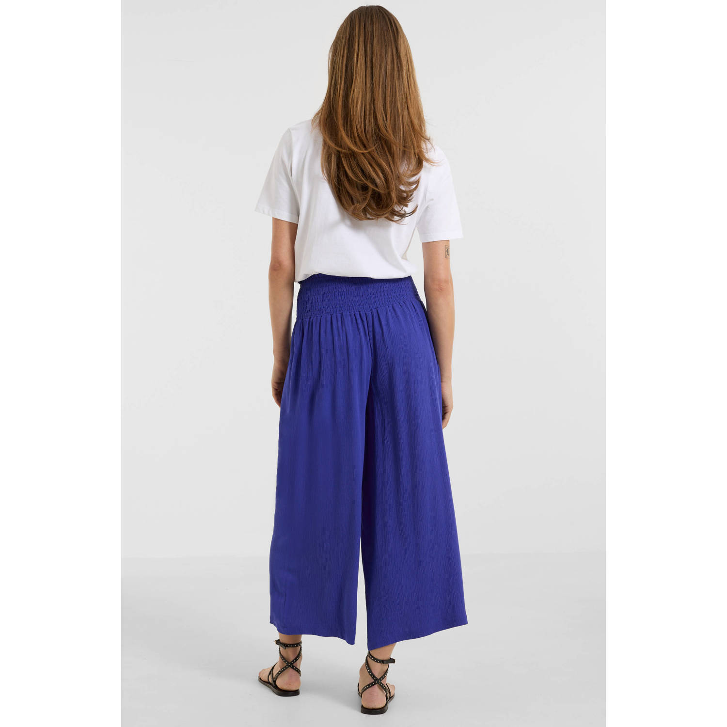 anytime crinkle culotte blauw