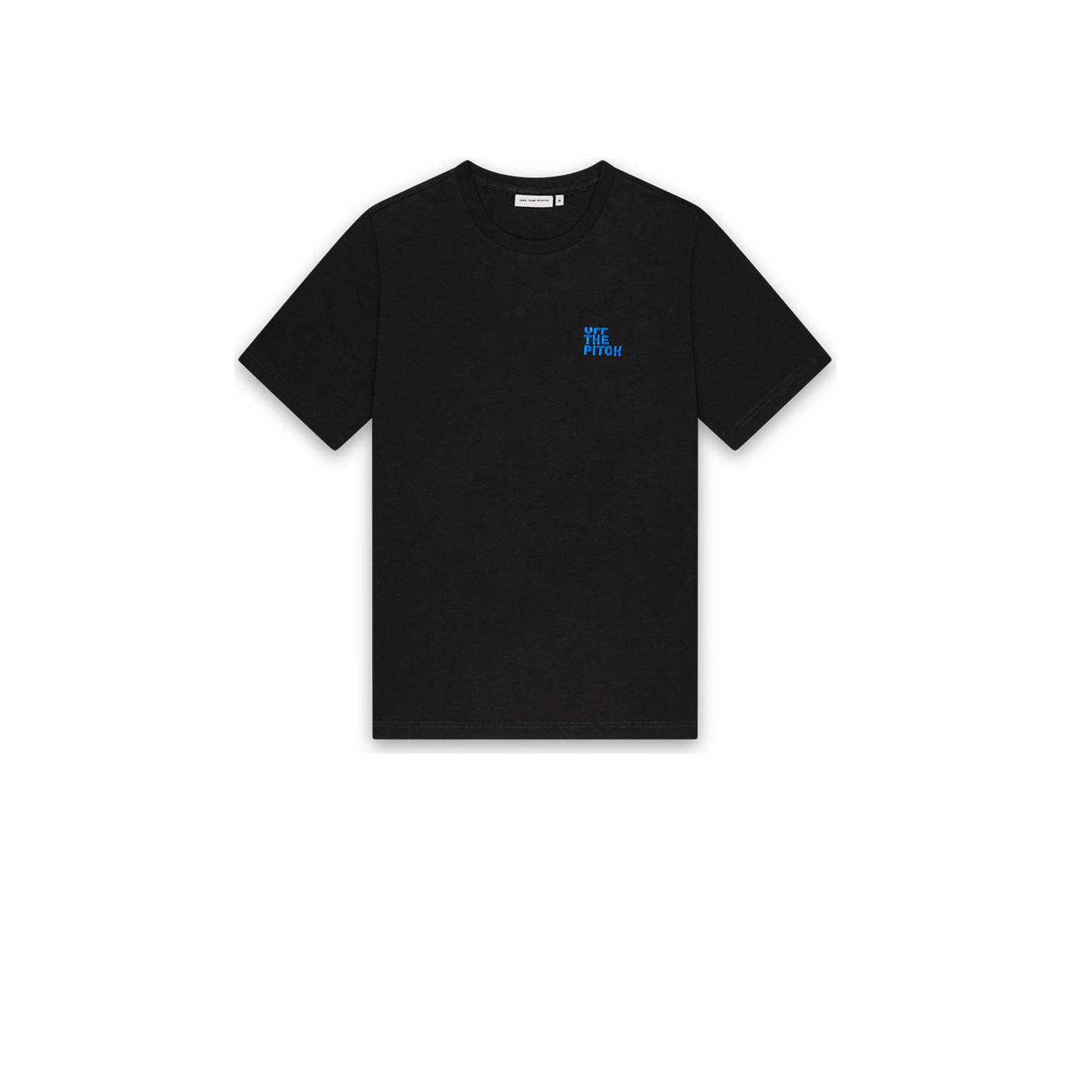 Off The Pitch slim fit T-shirt Fullstop met backprint zwart