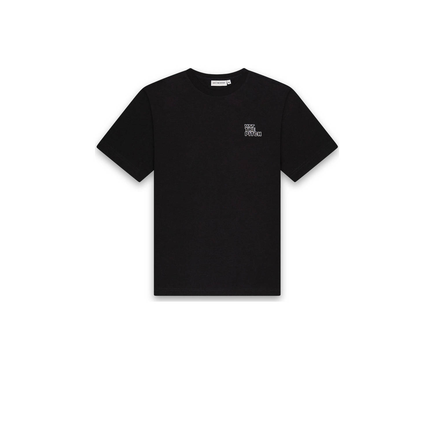 Off The Pitch regular fit T-shirt Outline met backprint zwart