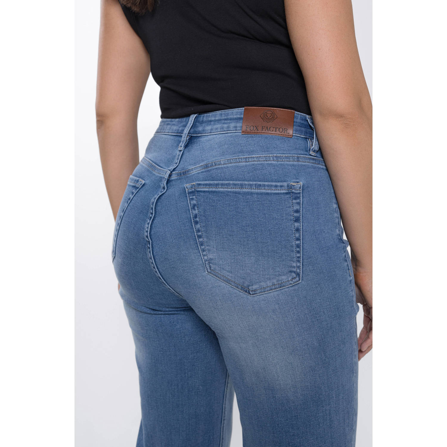 Fox Factor high waist wide leg jeans DIXI havana blue