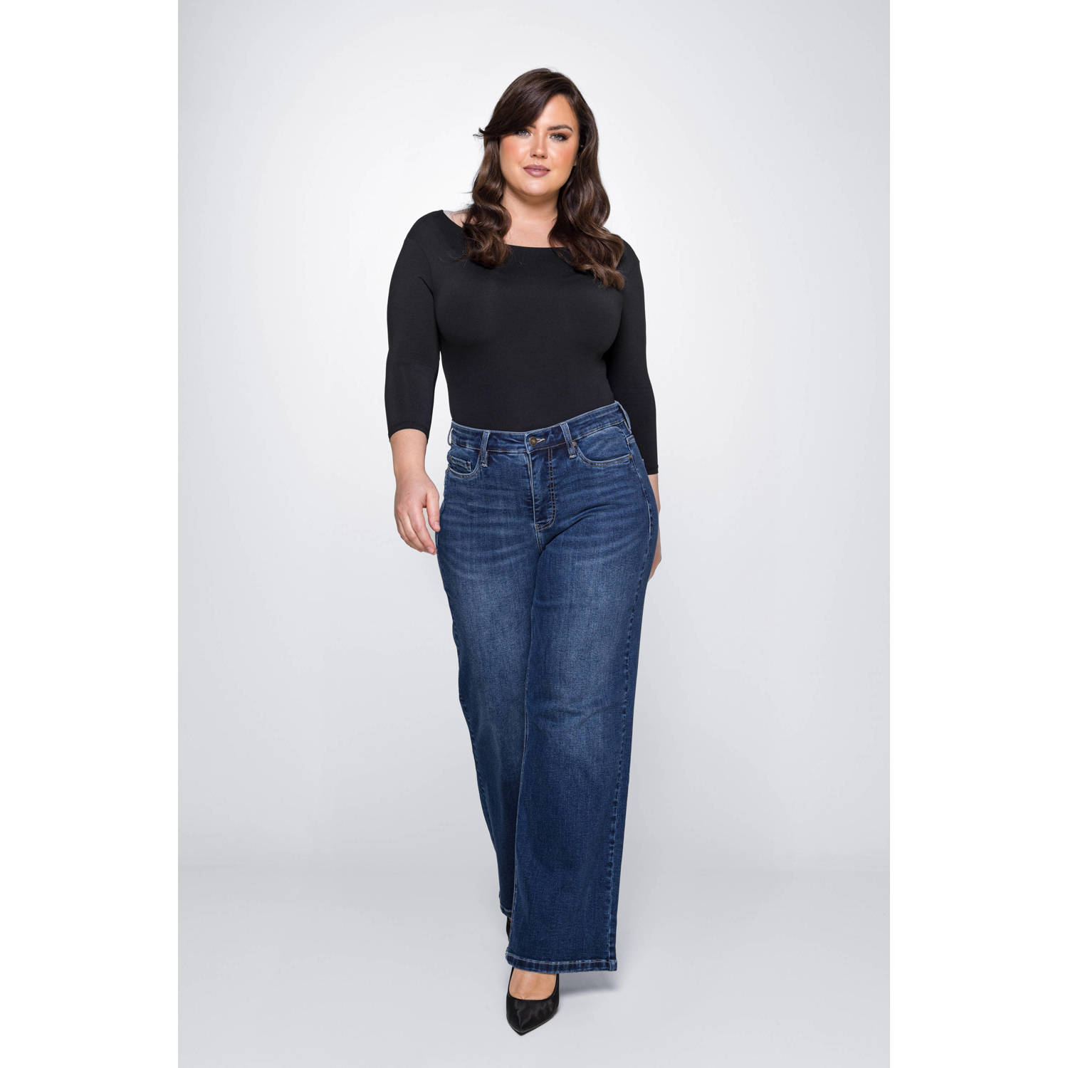 Fox Factor high waisted wide leg jeans DIXI brooklynn blue