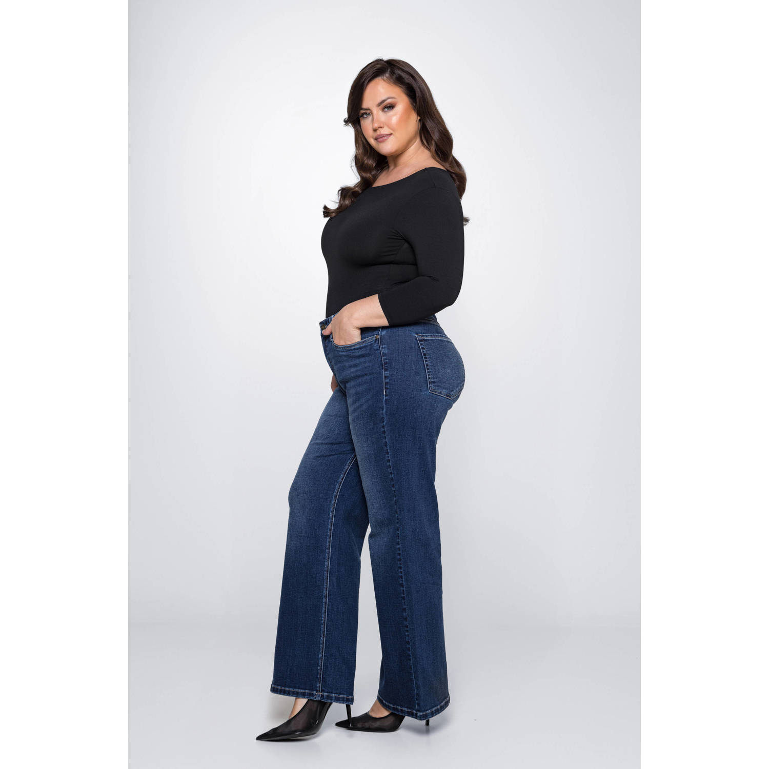 Fox Factor high waisted wide leg jeans DIXI brooklynn blue