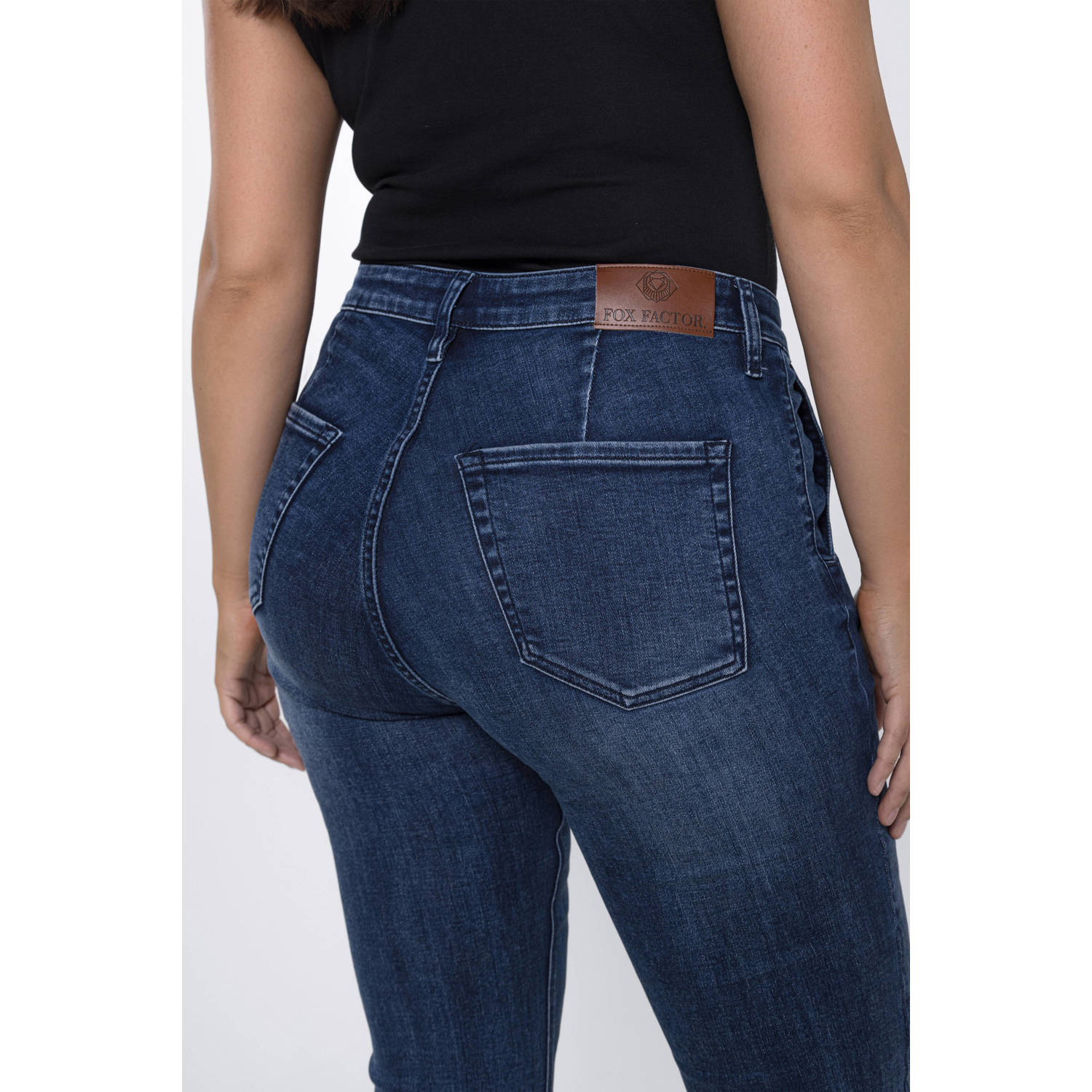 Fox Factor high waist straight leg jeans ROXI las vegas blue