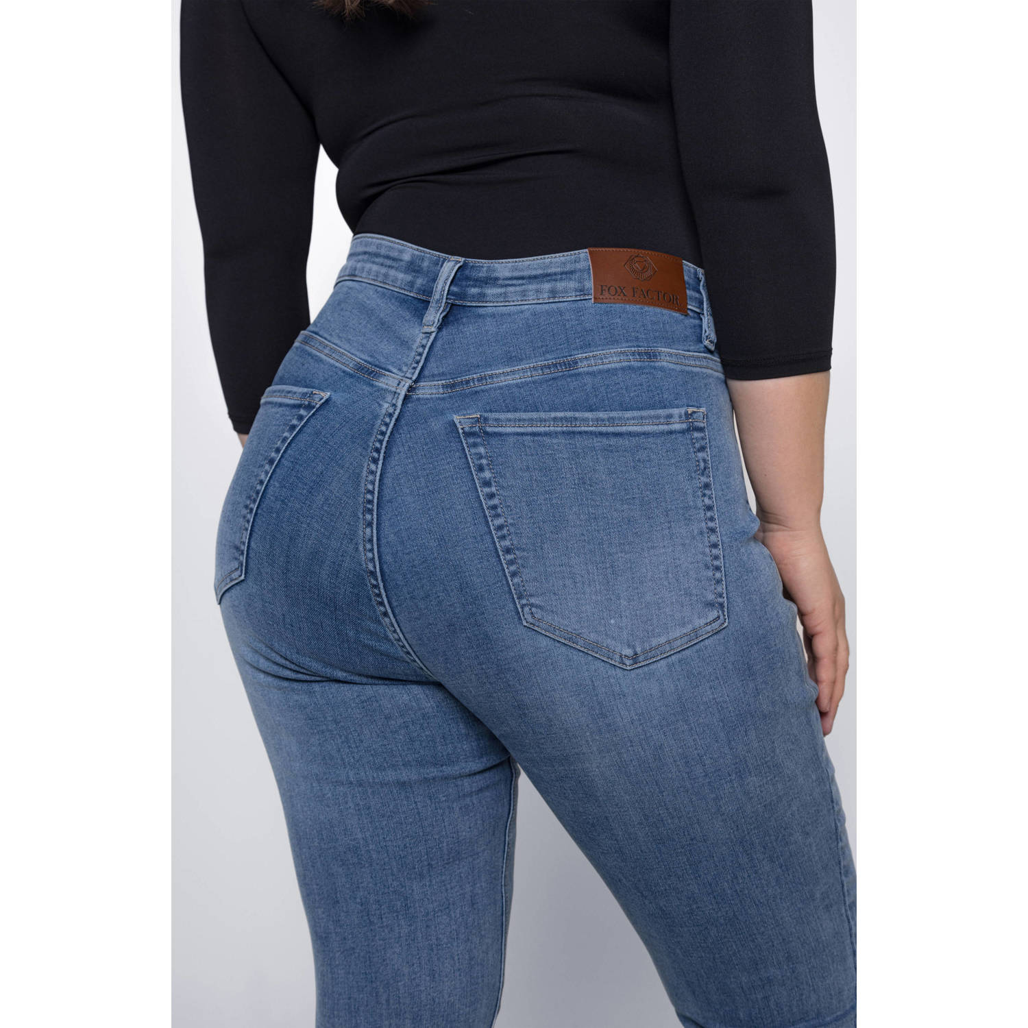 Fox Factor high waist straight leg jeans ROXI manila blue