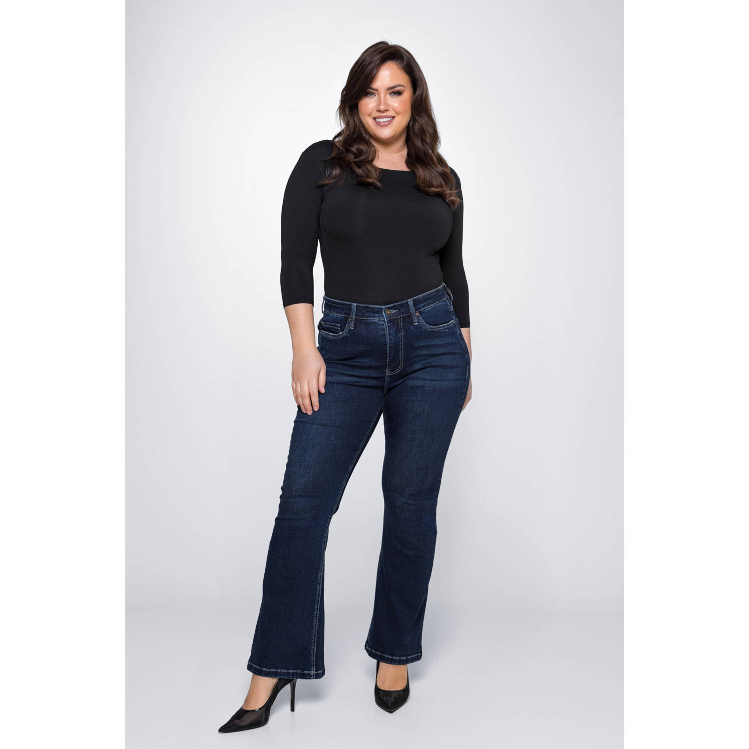 Fox Factor high waist flared jeans BOBI midnight blue