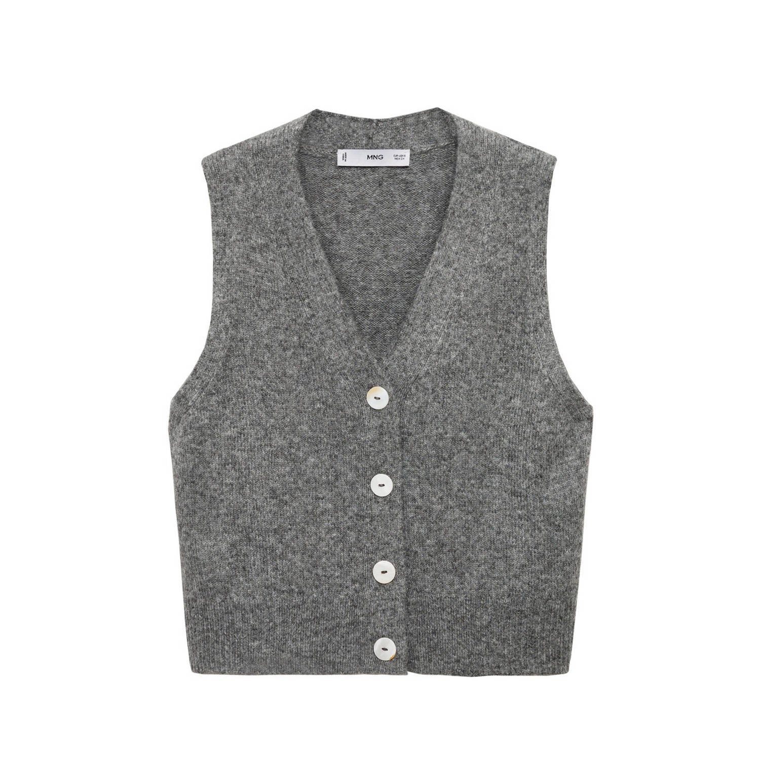 MANGO TEENS fijngebreid gilet grijs