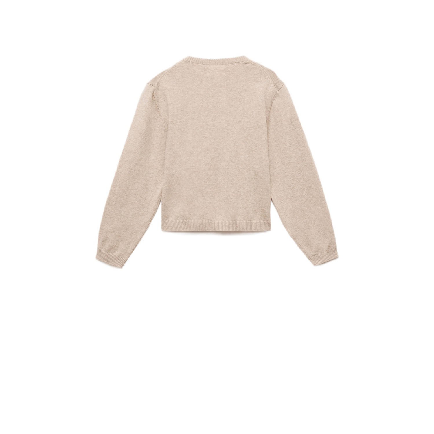 Mango Kids vest beige fijn gebreid
