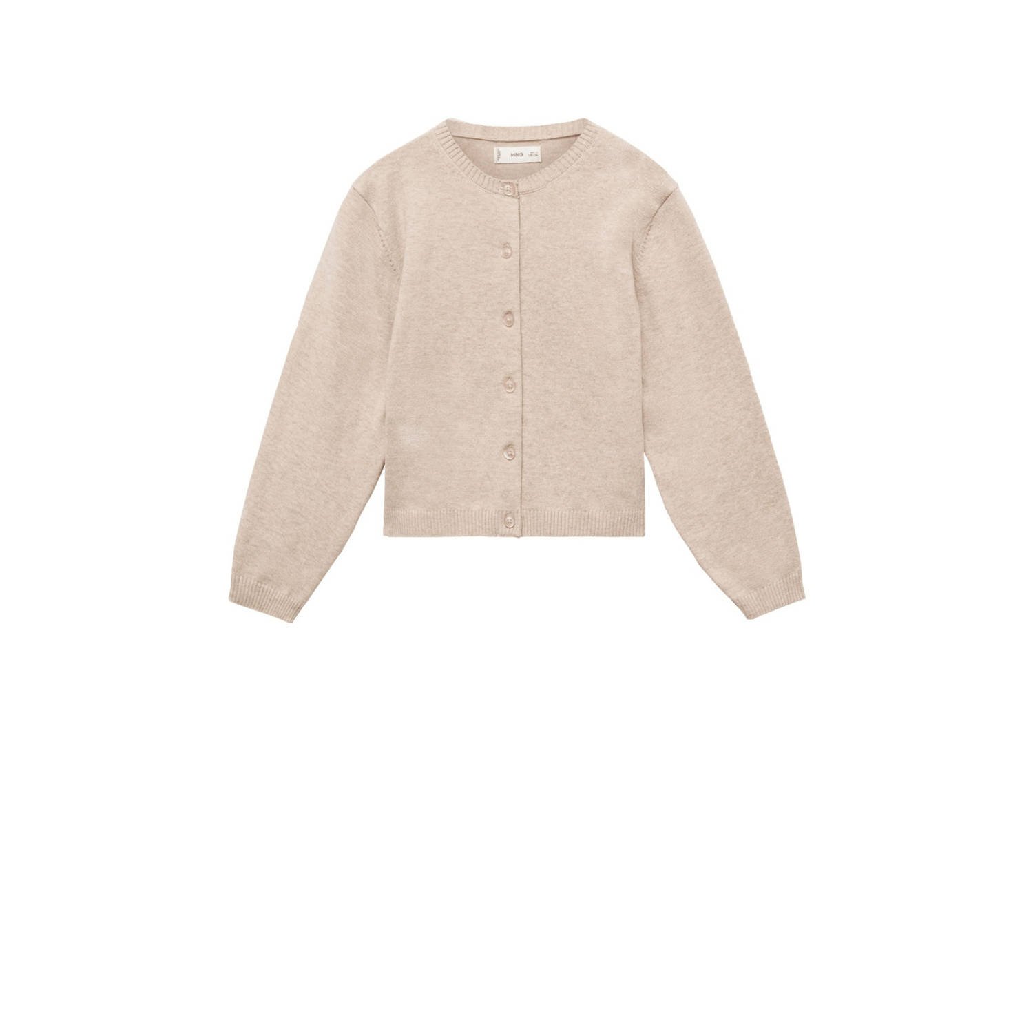 Mango Kids vest beige fijn gebreid