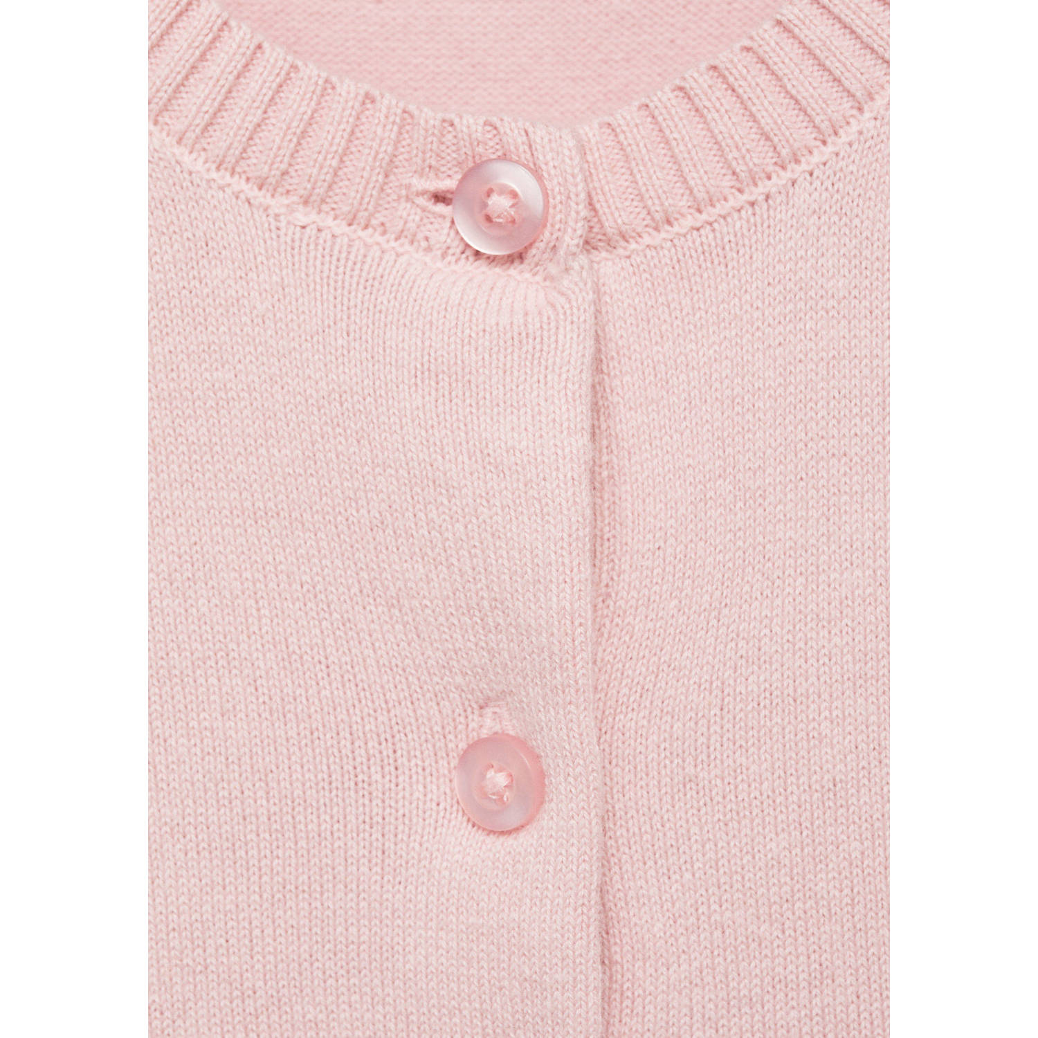 Mango Kids vest lichtroze fijn gebreid