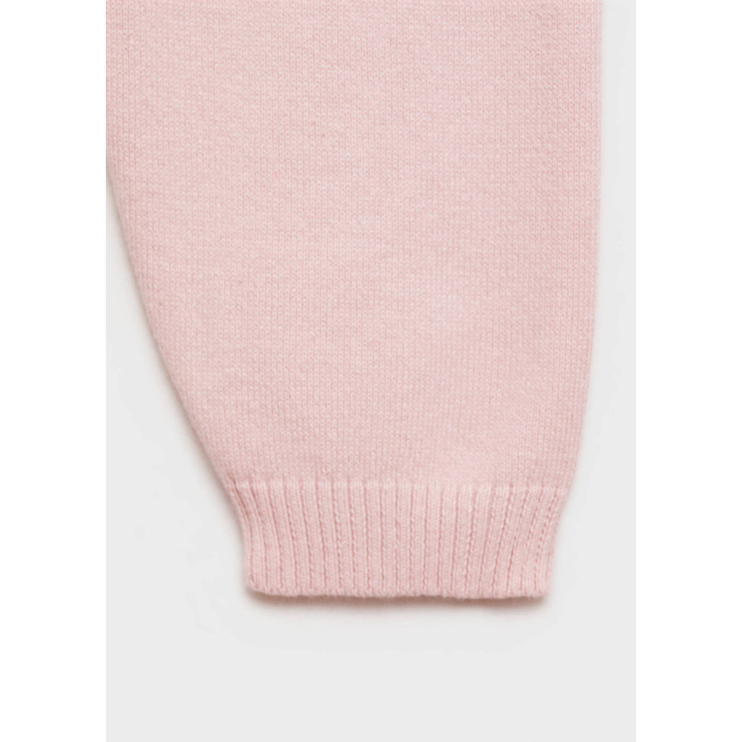 Mango Kids vest lichtroze fijn gebreid