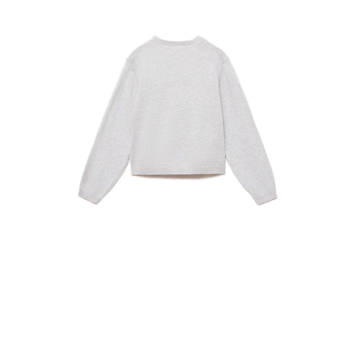 Mango Kids vest lichtgrijs fijn gebreid
