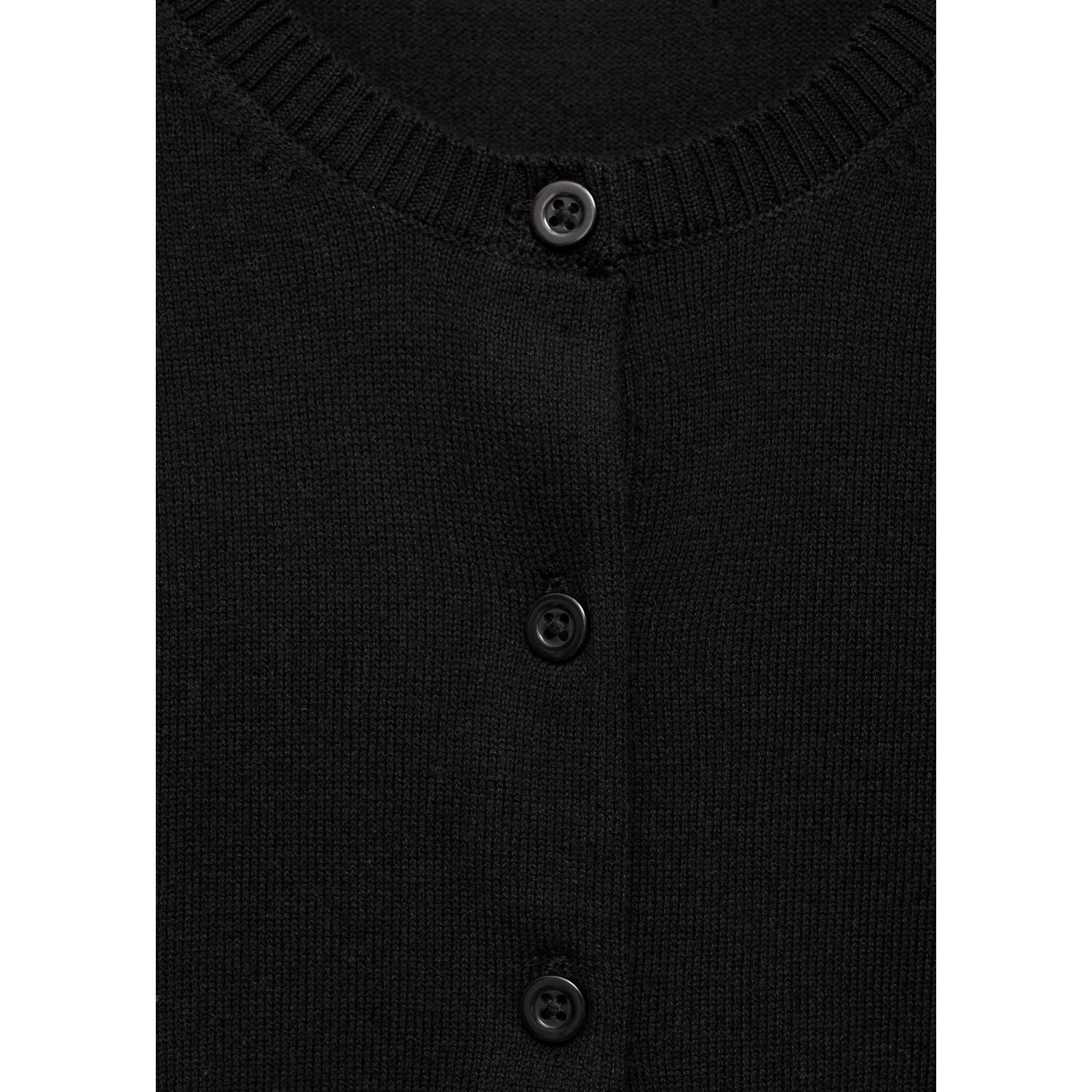 Mango Kids vest zwart fijn gebreid