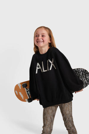 sweater met backprint zwart
