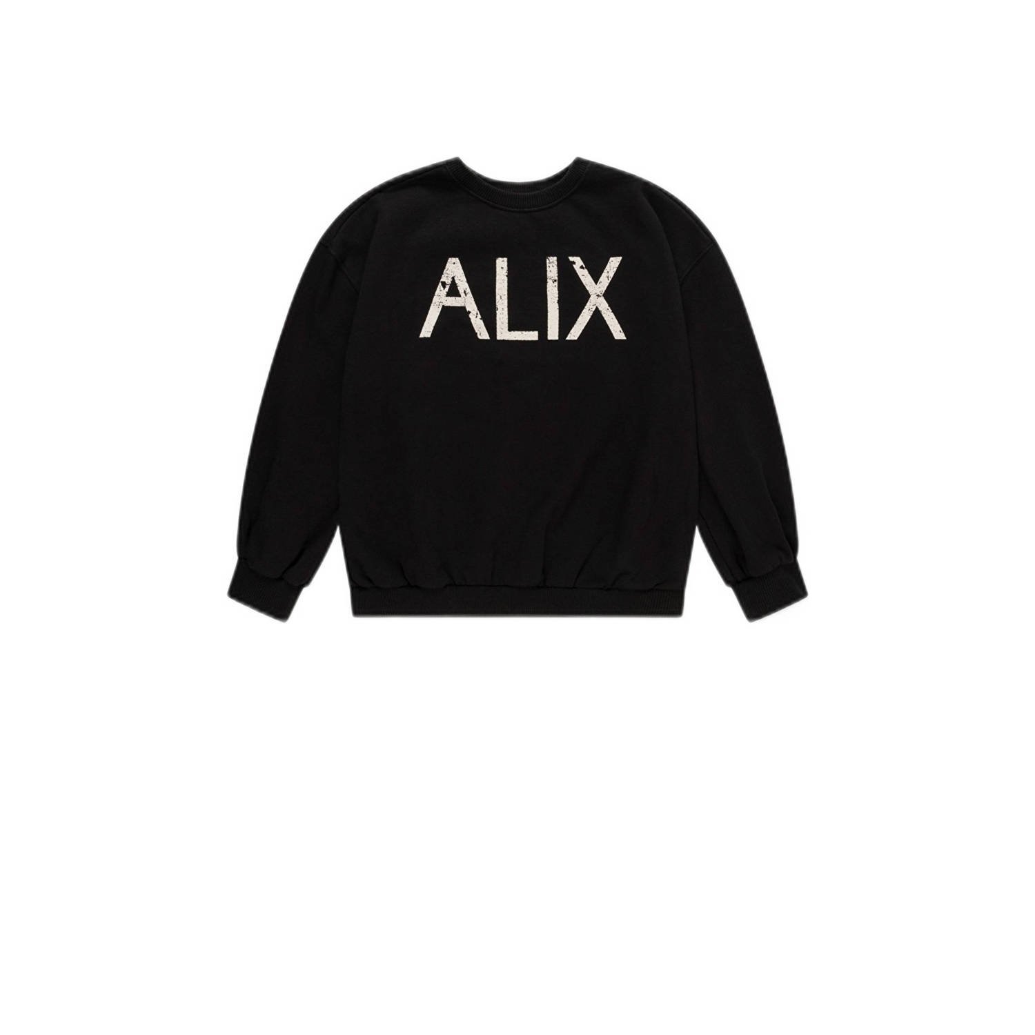 Alix the Label Alix Mini sweater met backprint zwart