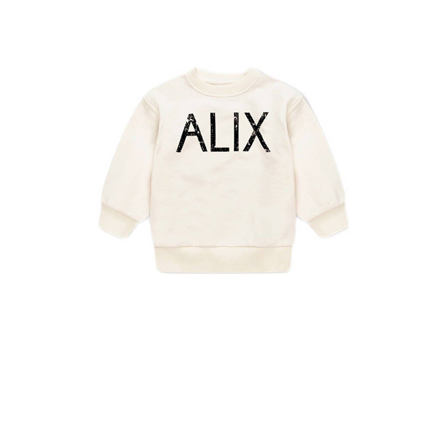 Alix the Label Alix Mini sweater met backprint ecru