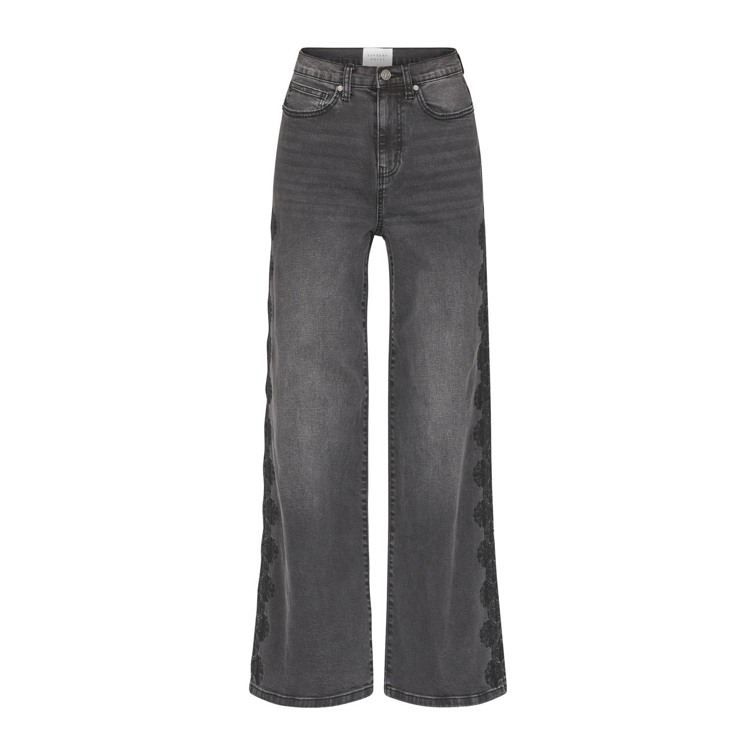 SisterS Point high waist wide leg jeans grey