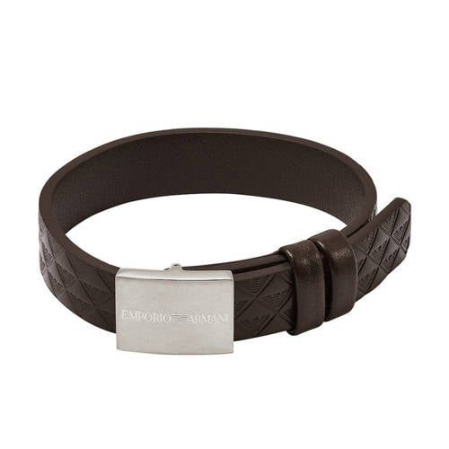 Emporio Armani leren armband EGS3135040 donkerbruin afbeelding