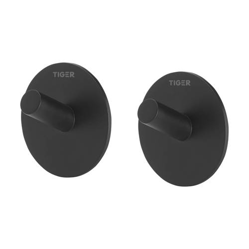 Tiger handdoekhaak Rondo (set van 2) zwart afbeelding