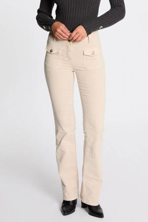 flared regular waist casual broek ecru