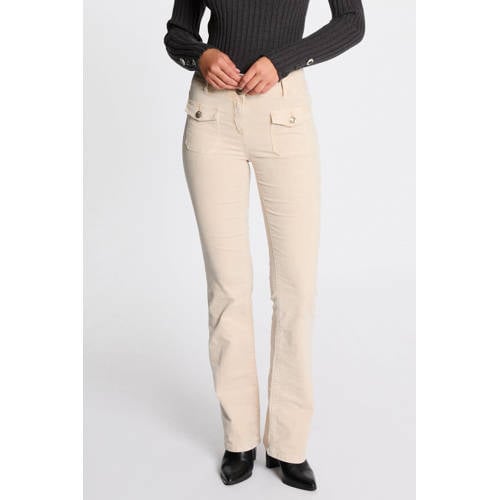 Morgan flared regular waist casual broek ecru afbeelding
