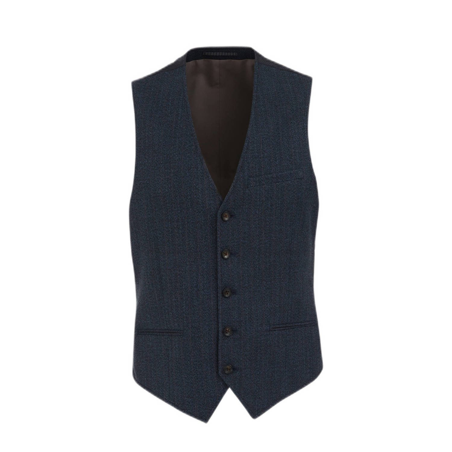 WE Fashion gemêleerd gilet met jacquard faded night