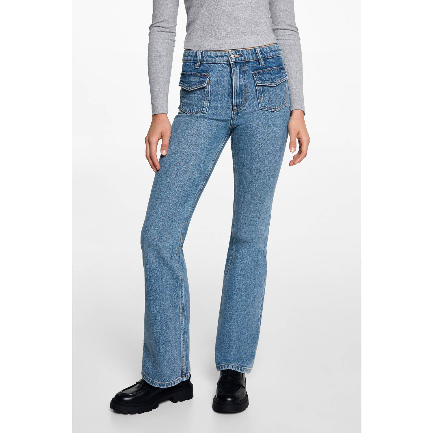 MANGO TEEN flared jeans medium blue