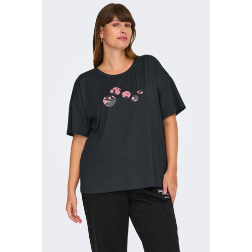 ONLY PLAY CURVY Plus Size sport T-shirt ONPAUB-ELLE LIFE ON antraciet afbeelding