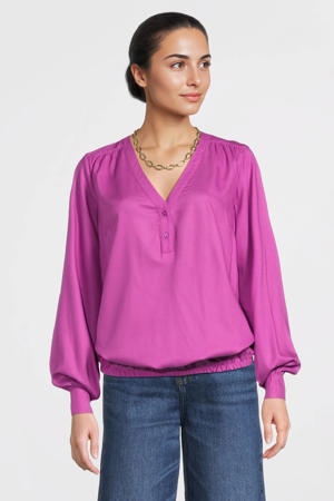 blouse met lange mouwen roze