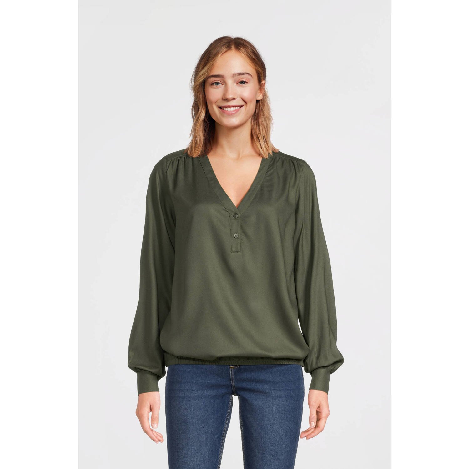 Imagine blouse met lange mouwen khaki
