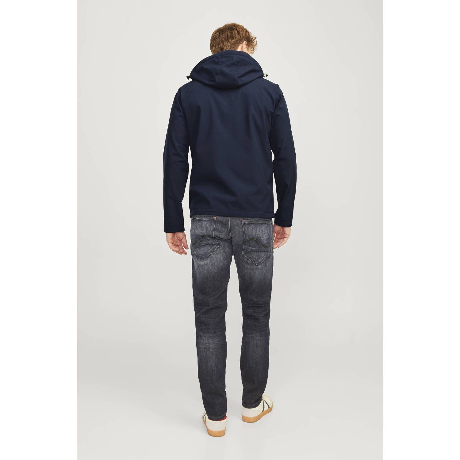 JACK & JONES softshell jas JJTAYLOR donkerblauw