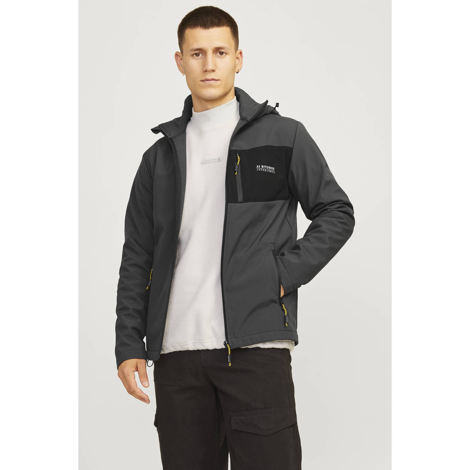 JACK & JONES softshell jas JJTAYLOR grijs