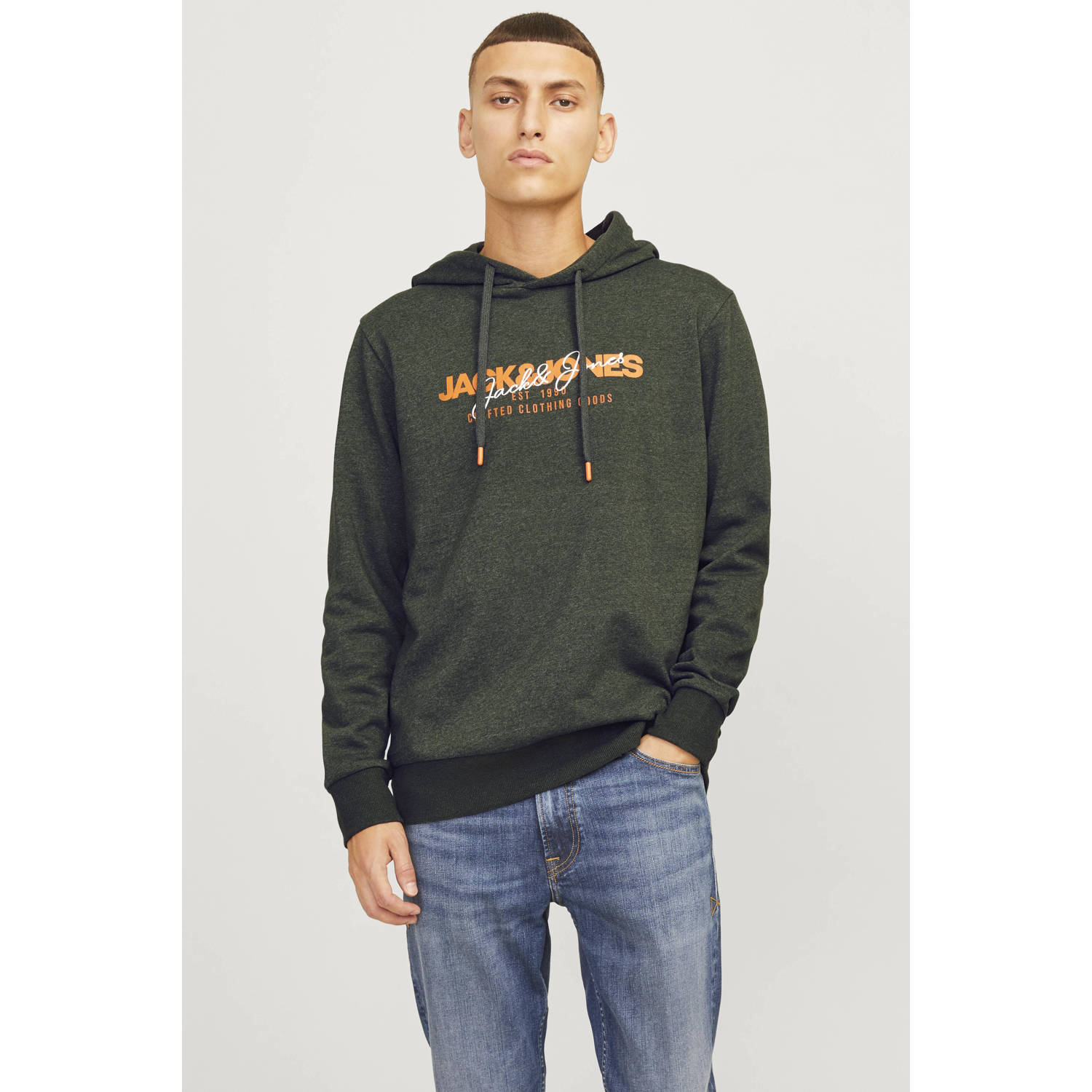 JACK & JONES hoodie JJALVIS groen