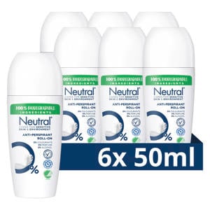 anti-transpirant deodorant roller Parfumvrij - 6 x 50 ml